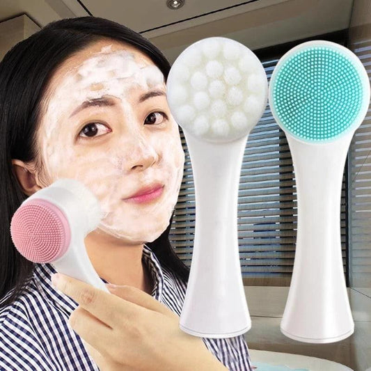 Double-Sided Silicone Facial Cleansing Brush - Relax with Beauty
